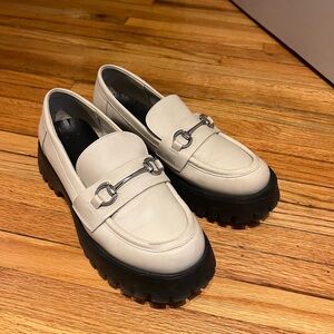 White Loafers with Black Soles